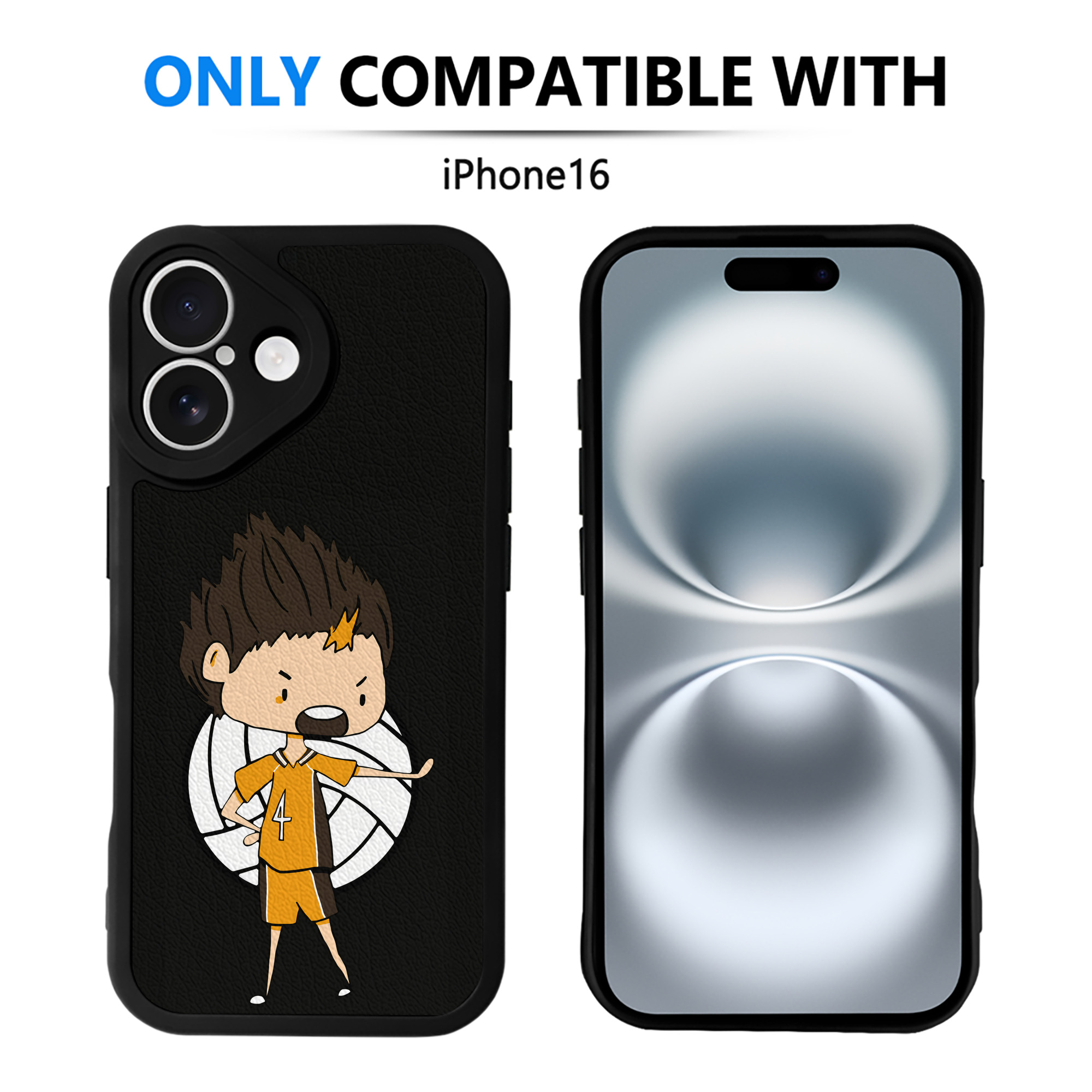 （画像用） ハイキュー!! Haikyu!! 【iPhone 16シリーズ対応】シリコンスマホケース（レザー調） 材質：シリコン